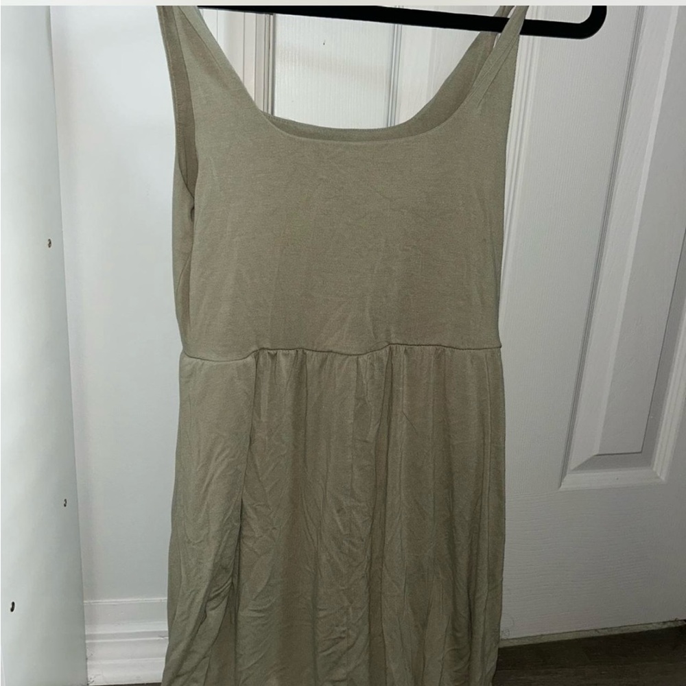 Casual Green  Sleeveless Dress